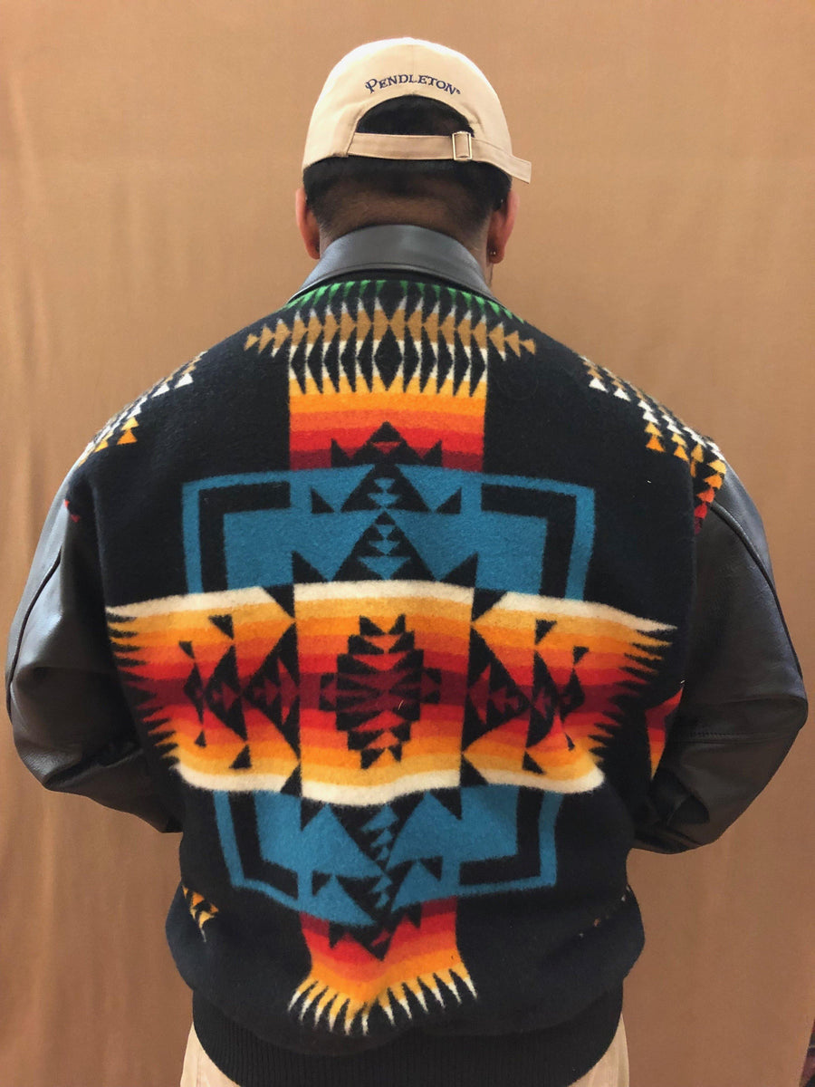 Kraffs Bomber Jacket, Chief Joseph Black with Napa Leather Sleeves and ...