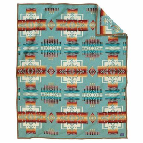 Pendleton Jacquard Towel For Two – Chief Joseph / Aqua